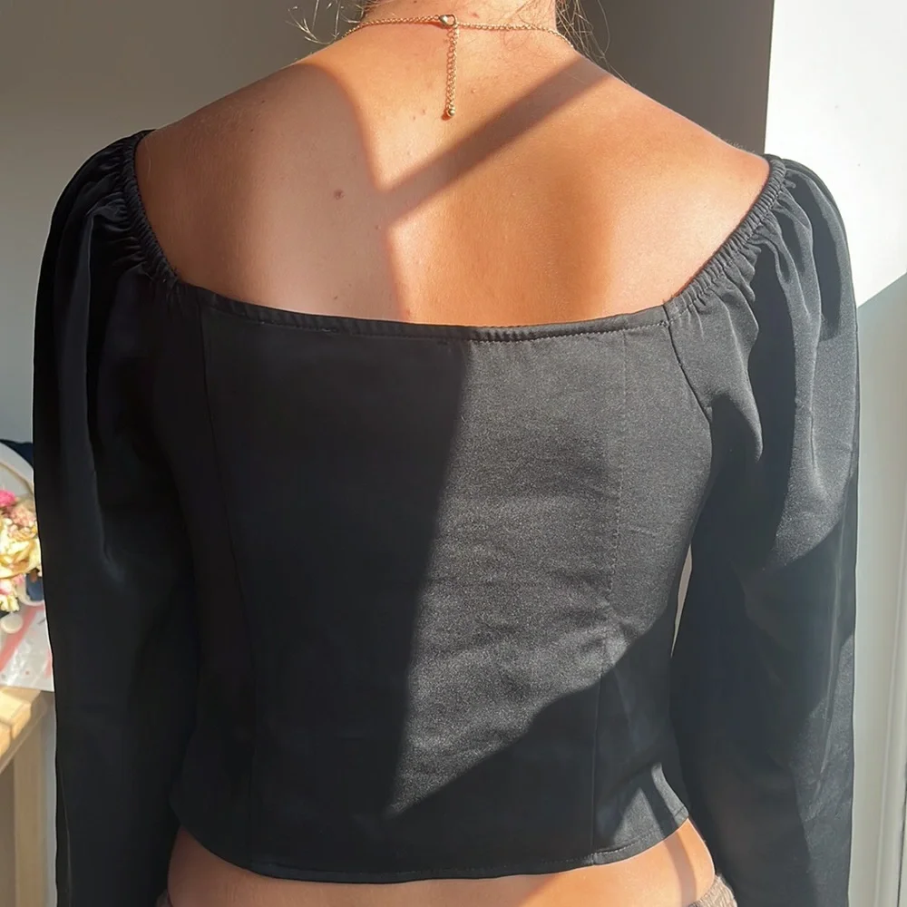 Small Long sleeved Black Pacsun Blouse - Picture 2 of 2